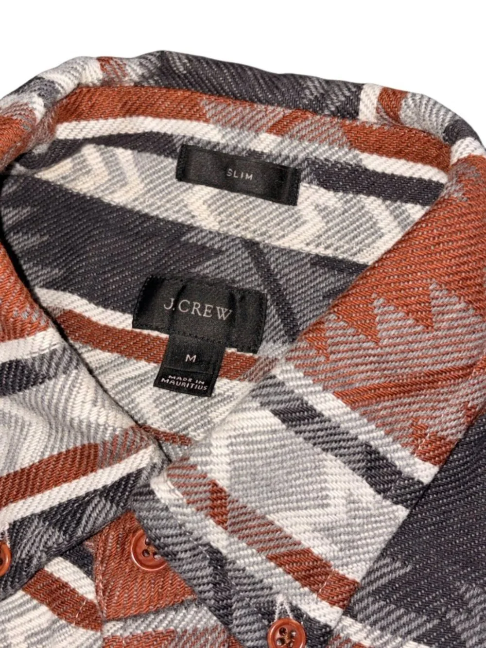 J. Crew Aztec Long Sleeve Flannel Button Up Western Southwest Slim Mens Medium